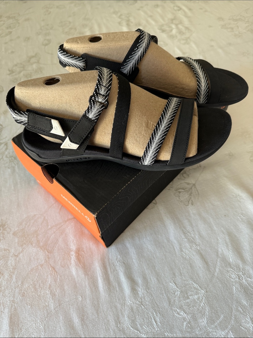 Merrell Women’s Black and Gray Strappy Sandals